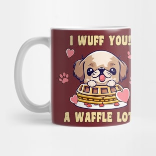 Cute Dog I Wuff You A Waffle Lot ShihTzu Puppy Mug